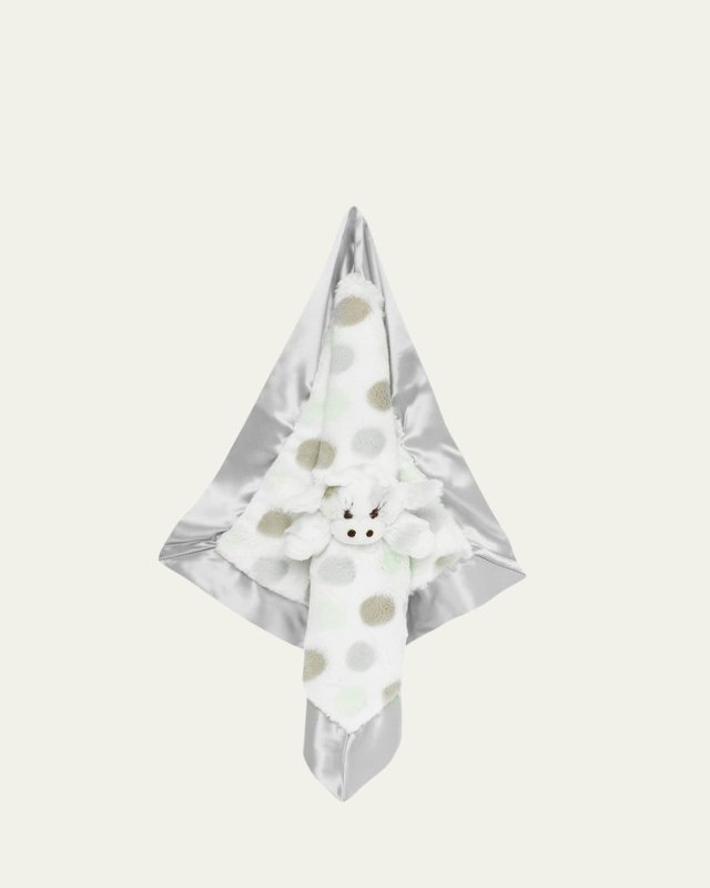 Little Giraffe Dotted Plush Baby Blanky, Silver